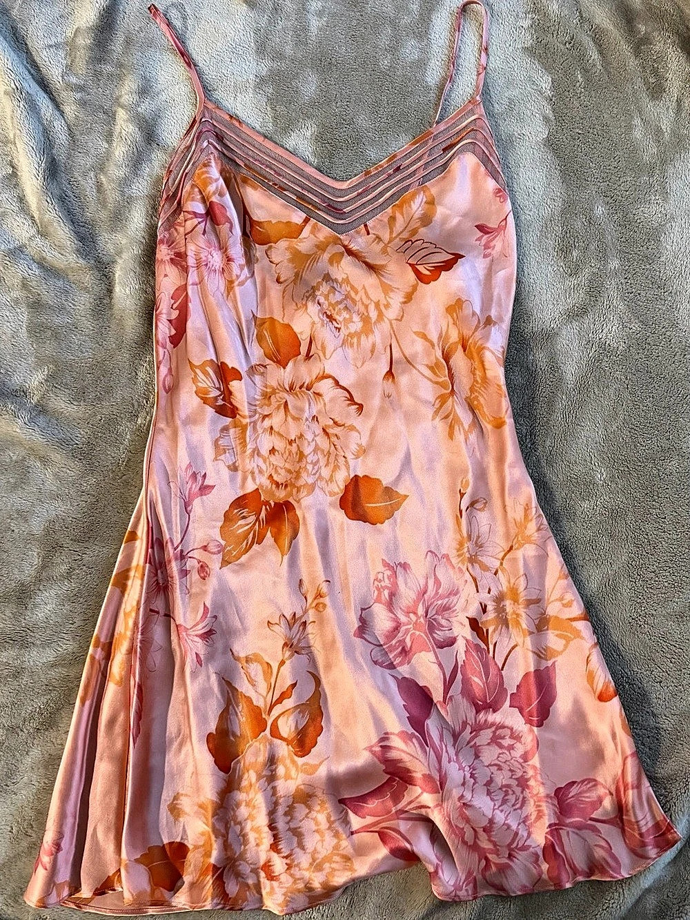 Victoria Secret Floral Mini Slip dress in Pink & Orange Size Small NWT